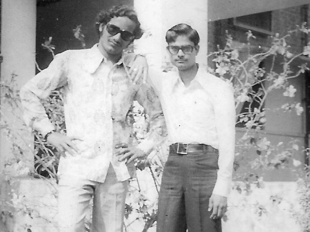 Photo of young Dr. Upadhyaya in college. 